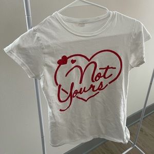 “not yours” baby tee